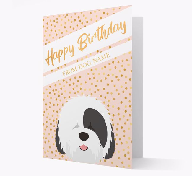 Personalised 'Happy Birthday' Gold Detail {breedFullName} Card